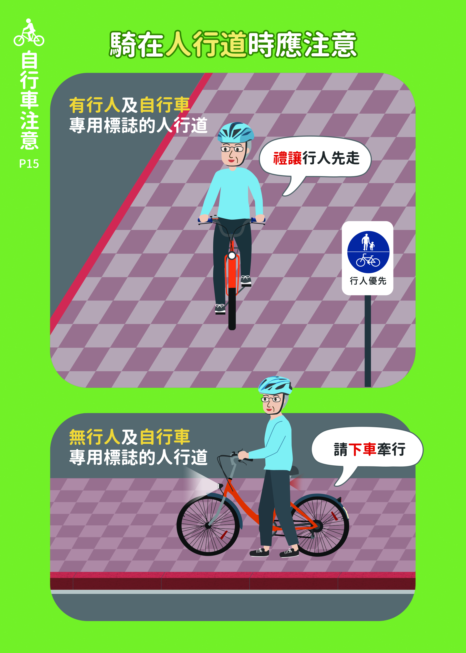 15_騎在人行道時應注意