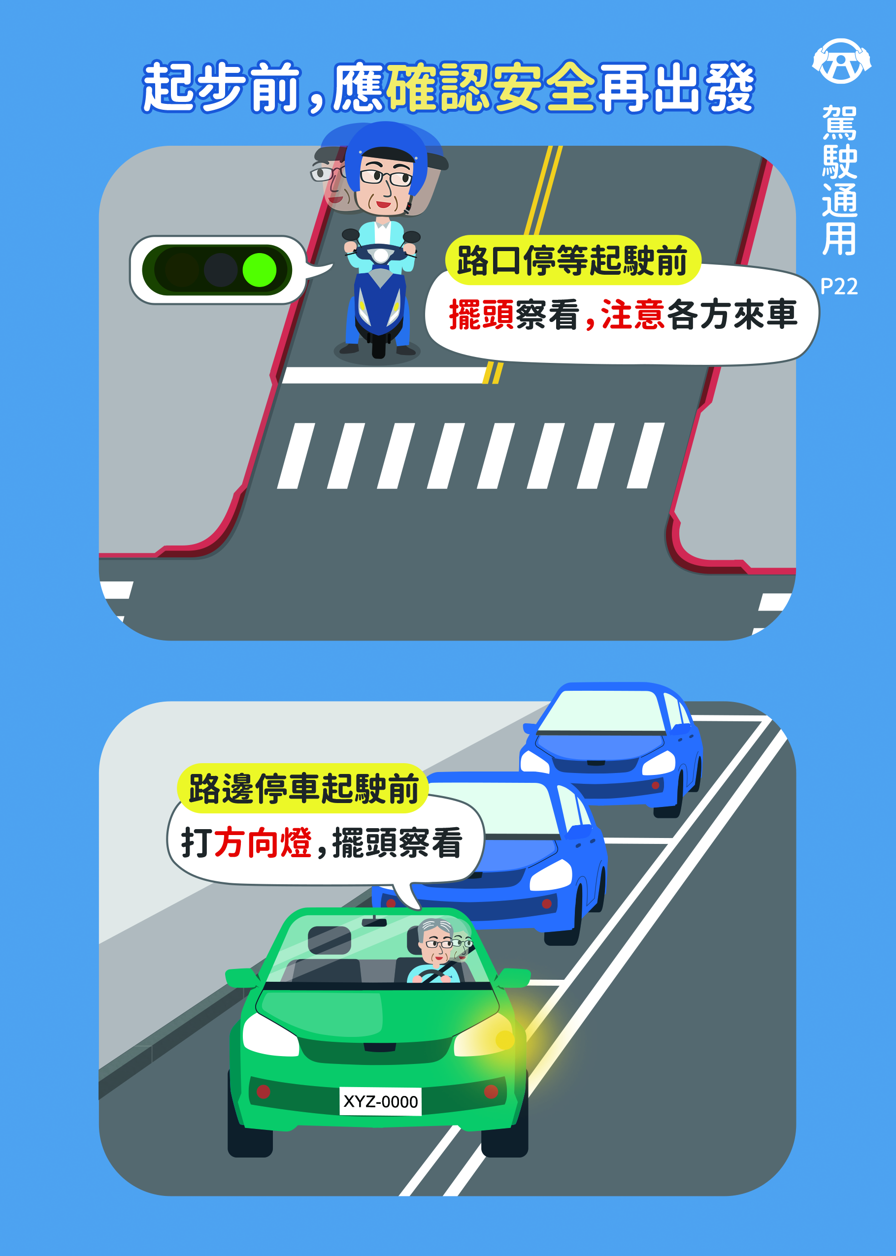 22_起步前，應確認安全再出發